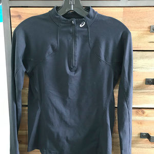 Black Asics Long Sleeve Shirt 1/2 Zip. size Small
